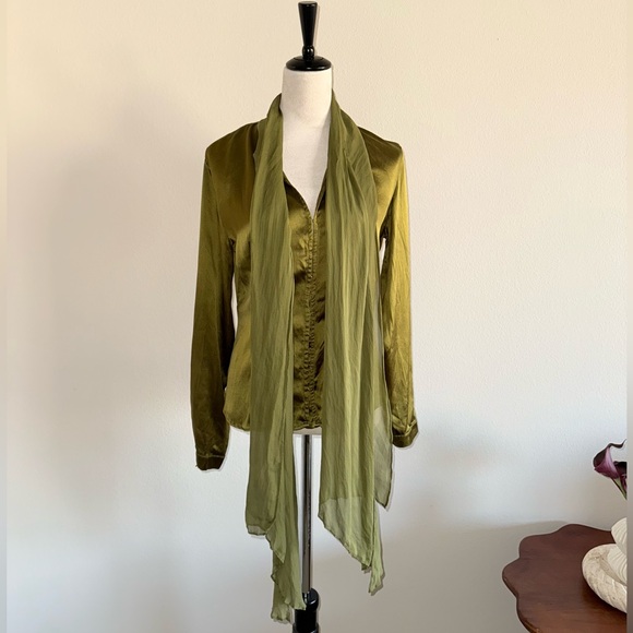 Roberto Cavalli Tops - Roberto Cavalli Green Silk Top